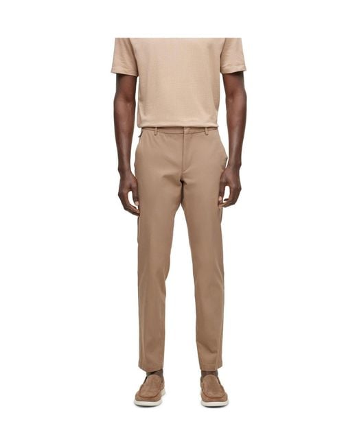 Boss Natural Solid Casual Trousers for men