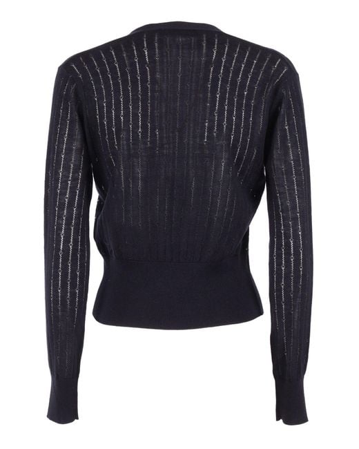 Max Mara Blue Studio Sequin Embellished Knit Cardigan