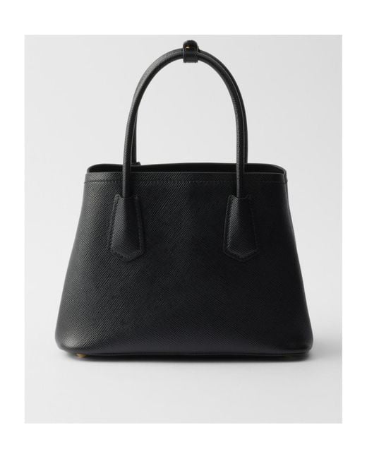 Prada Black Logo Plaque Top Handle Bag