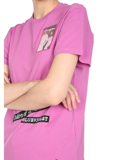 Raf Simons Pink Front Logo Patch T-Shirts