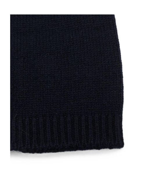 Fabiana Filippi Black Ribbed-Trim Beanie Hat