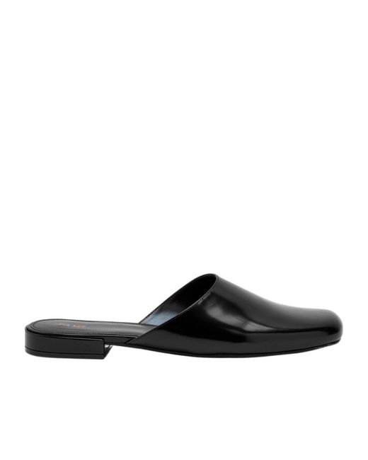 The Row Black Penelope Leather Mules