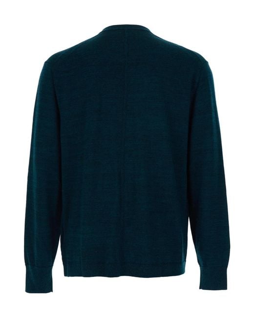 Calvin Klein Blue Logo Crewneck Knitwear for men