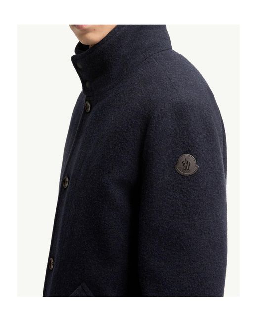 Moncler Blue Panyol Short Wool Down Jacket for men
