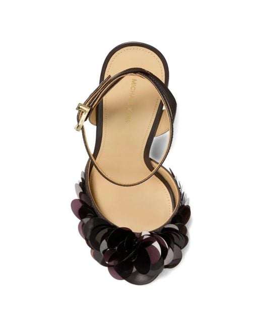 Michael Kors Black Michael Loretta Sequin Embellished Sandals