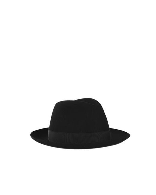 Borsalino Black Wide Brim Hat for men