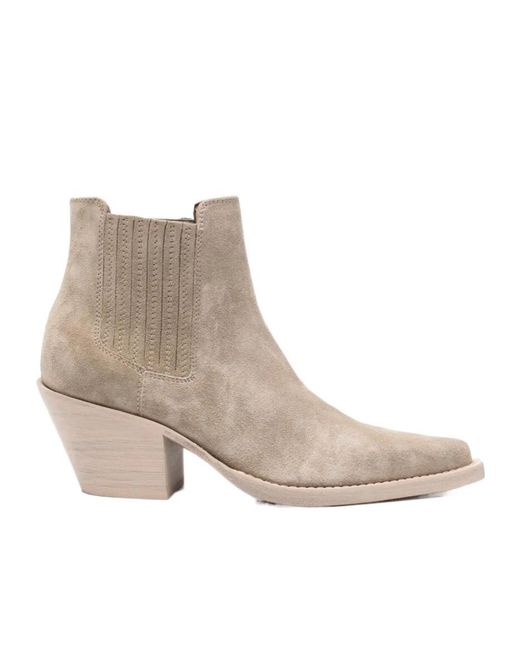 Paris Texas Brown Pointed Toe Block Heel Boots