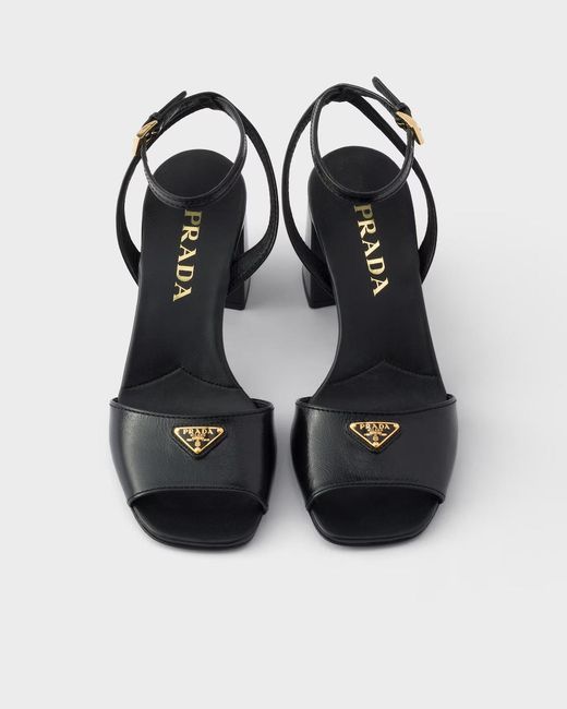 Prada Black Leather Sandals