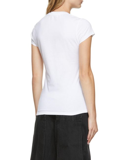 Off-White c/o Virgil Abloh White Crewneck Logo Detailed T-Shirt