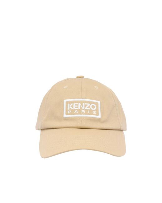 KENZO Natural Logo Patch Curved-Peak Baseball Cap for men