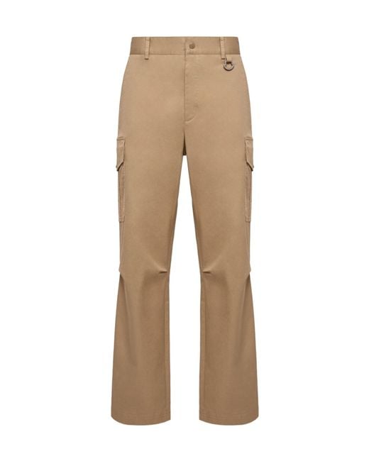 Moncler Natural Button Detailed Straight-Leg Pants for men