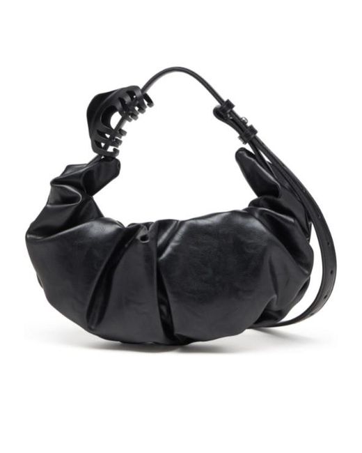 DIESEL Black Grab D Hobo Shoulder Bag