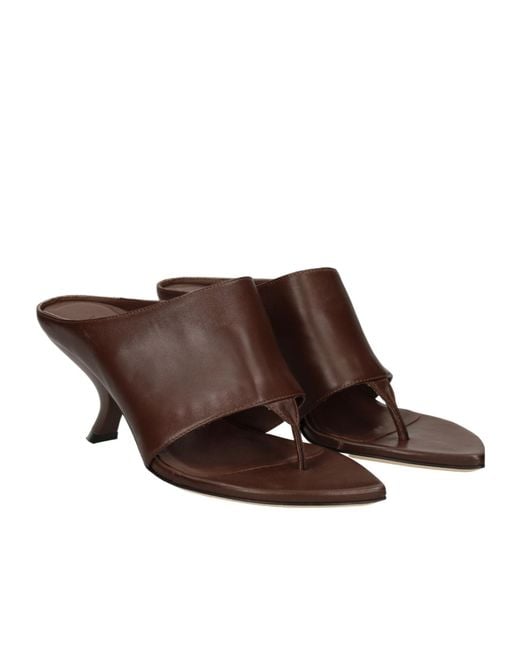 Vic Matié Brown T-Strap Sandals