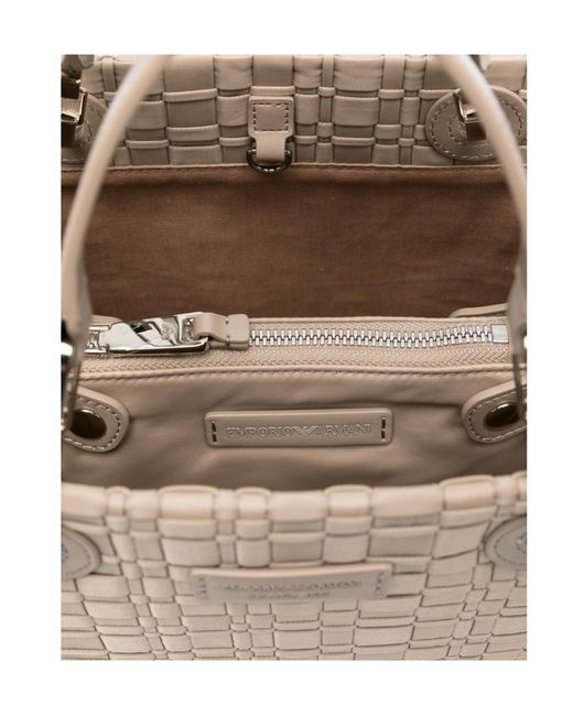 Emporio Armani Natural Woven Tote Bag