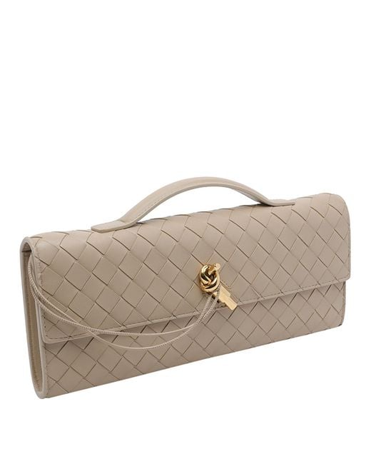 Bottega Veneta Gray Andiamo Clutch