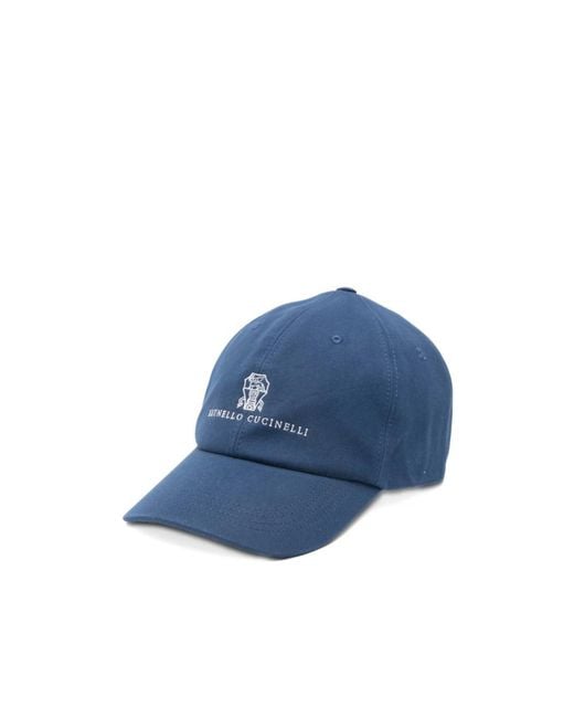 Brunello Cucinelli Blue Logo-Embroidered Baseball Hat for men