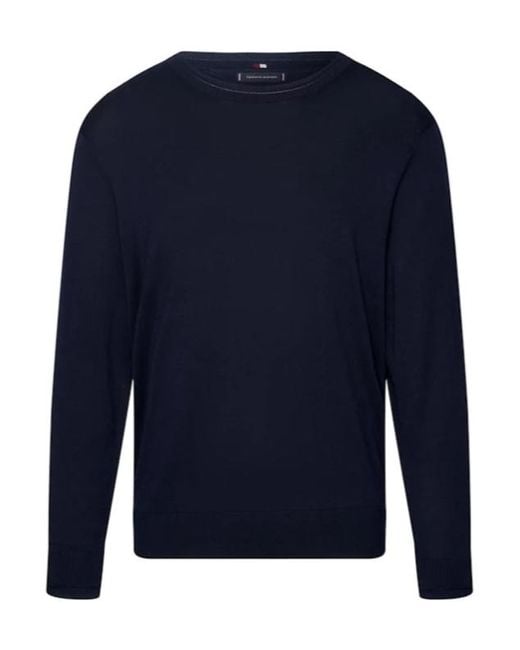 Tommy Hilfiger Blue Flag Embroidery Round Neck Sweater for men