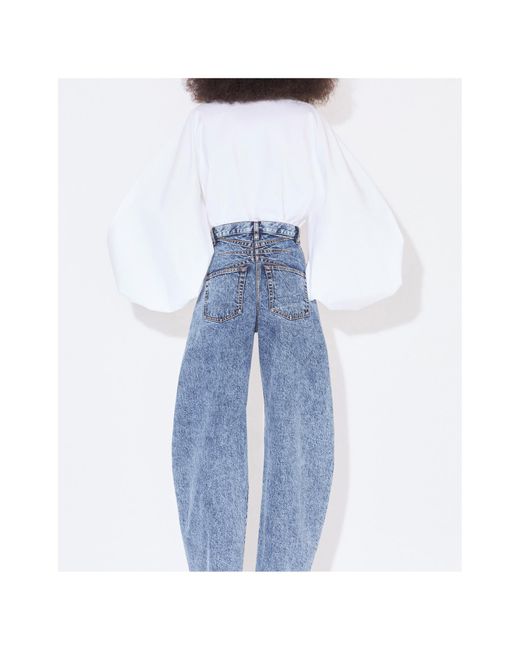 Alaïa White Poplin Shirt With Balloon Sleeves
