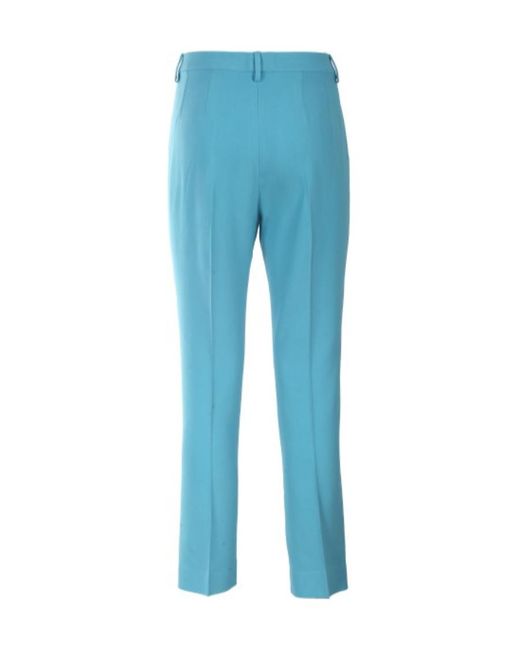 Etro Blue Straight-Leg Tailored Pants