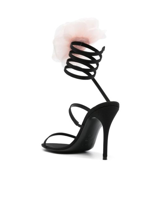 Magda Butrym Black 110Mm Floral-Appliqué Sandals