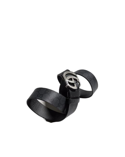 Gucci White Logo Plaque Monogrammed Belt for men