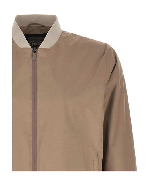 Herno Brown Zip-Up Bomber Jacket for men
