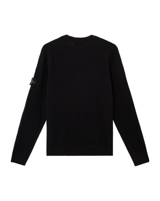 Stone Island Black Compass Badge Crewneck Jumper for men