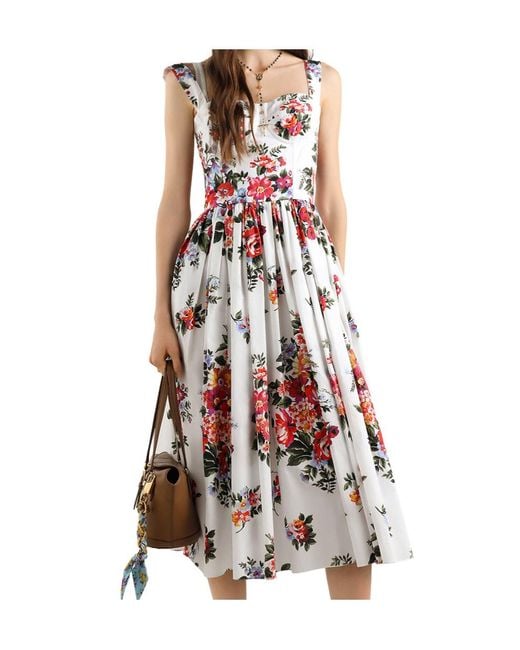 Dolce & Gabbana White Midi Dresses