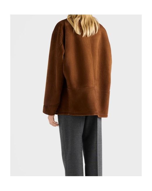 Prada Brown Long-Sleeved Button-Up Jacket