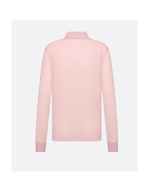 Dior Pink Relaxed-Fit Long-Sleeved Polo Shirt for men