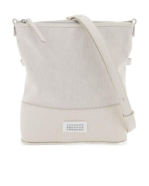 Maison Margiela Gray Panelled-Design Zipped Crossbody Bag