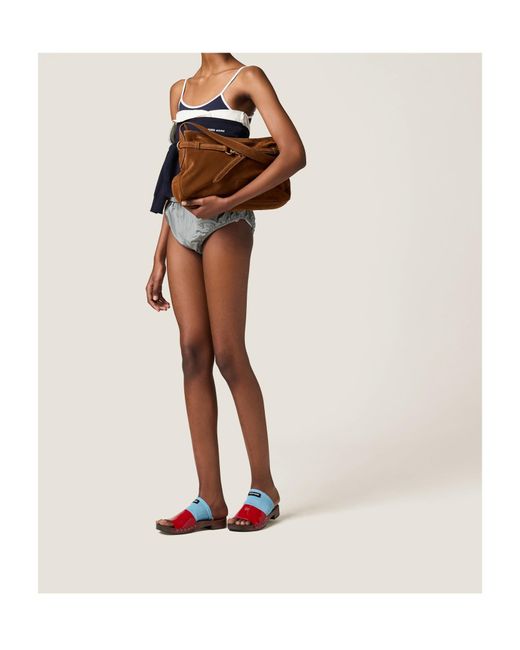 Miu Miu Brown Aventure Suede Bag