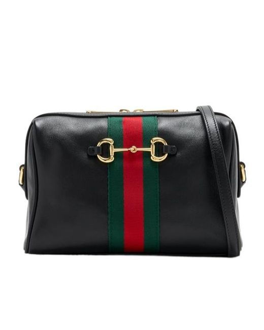 Gucci Black Horsebit Web Small Camera Bag