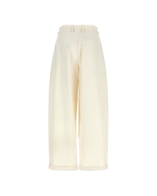 DARKPARK White Tie-Waist Wide-Leg Pants