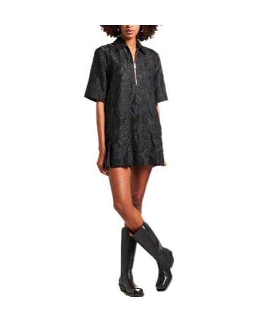 Ganni Black Satin Dress