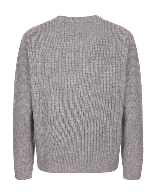Canali Gray Long-Sleeved Sweater for men