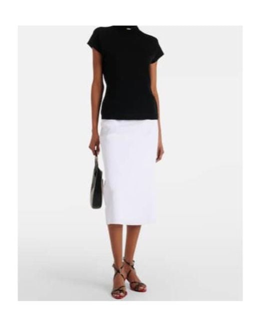 Vince White Easy Linen-Blend Midi Skirt