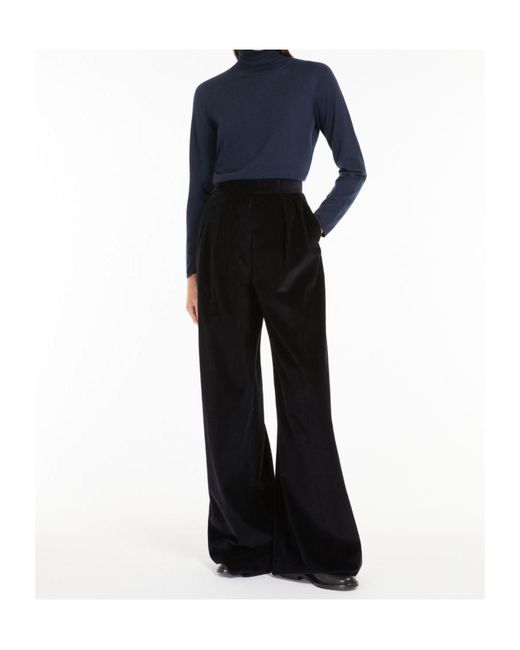 Max Mara Blue Veloce Turtleneck Long-Sleeved Jumper