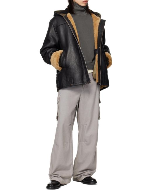 Our Legacy Black Blizzard Hooded Leather Jacket for men
