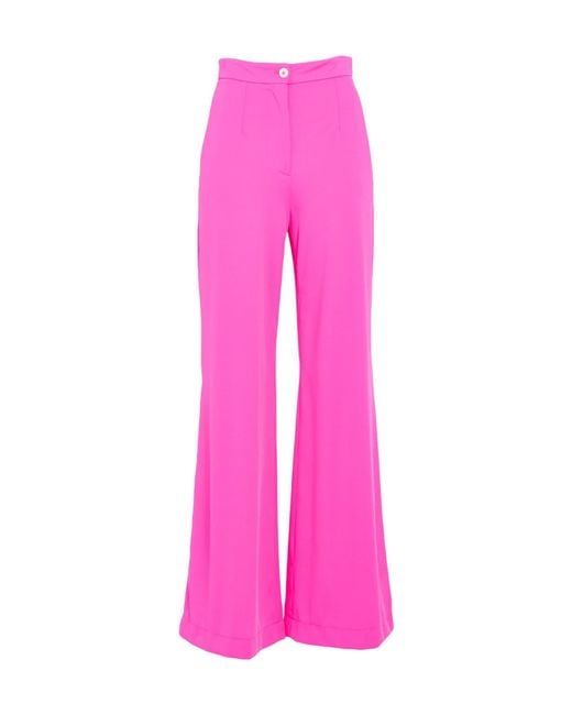 Dolce & Gabbana Pink Solid Color Stretch Loose-Fit Trousers