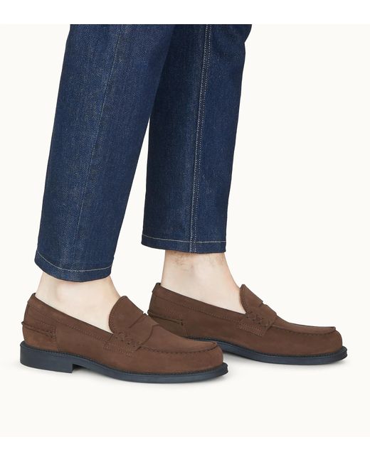 Tod's Brown Penny Bar Loafers for men