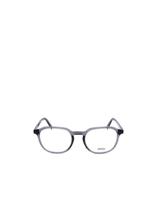 Zegna White Rectangular Glasses And Frames for men