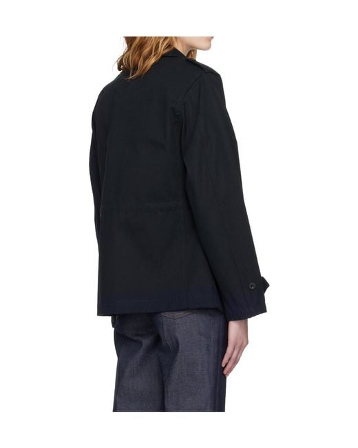 A.P.C. Blue Long-Sleeved Belted Casual Jacket