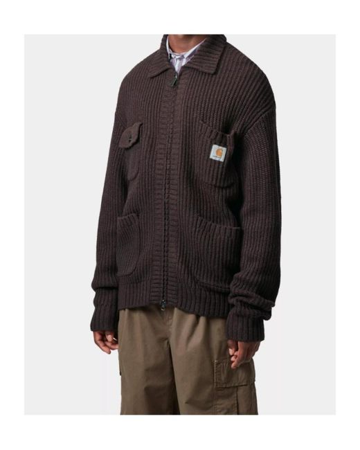 Carhartt Brown Chore Knit Jacket for men