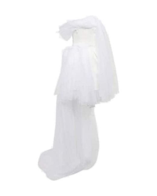 Maticevski White Evermore Strapless Tulle Minidress