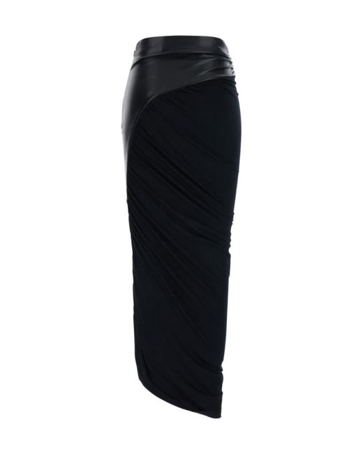 ANDAMANE Black Panelled Ruched Detail Skirt