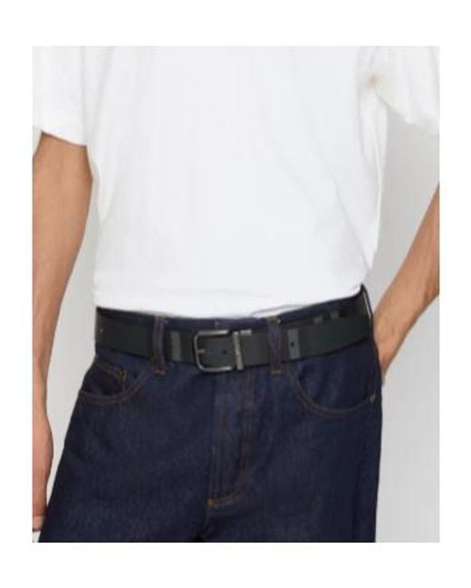 Burberry Black Reversible Check Pin Belt for men