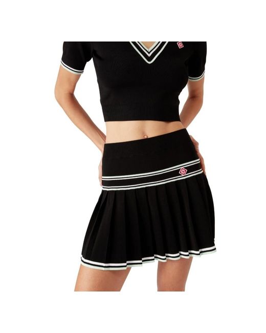 Casablanca Black Pleated Mini Skirt