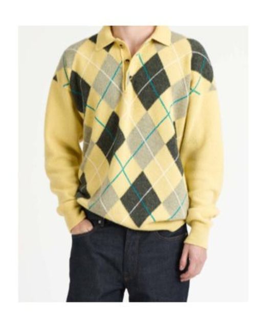 J.W. Anderson Yellow Jw Anderson X Pringle Argyle Polo Top for men