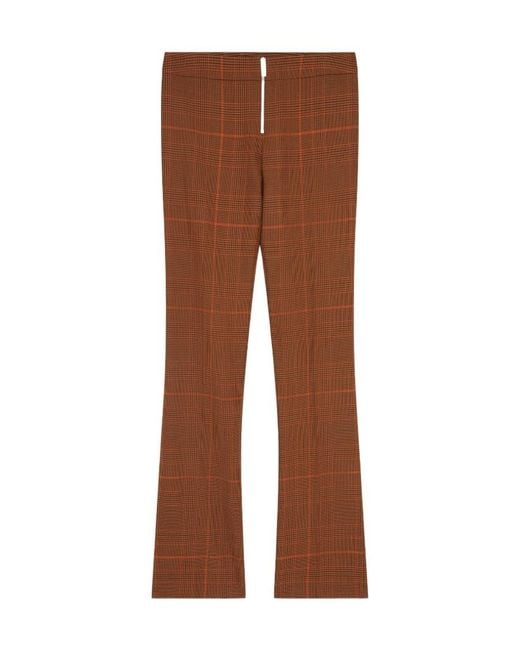 Stella McCartney Brown Prince-Of-Wales Mid Rise Trousers